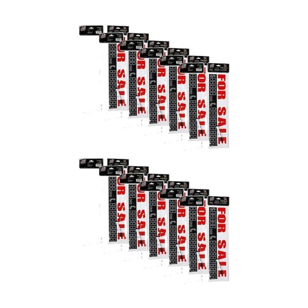 12PK AutoShift Car/Vehicle Label/Sign For Sale Sign w/Dry Erase Marker 58x15cm