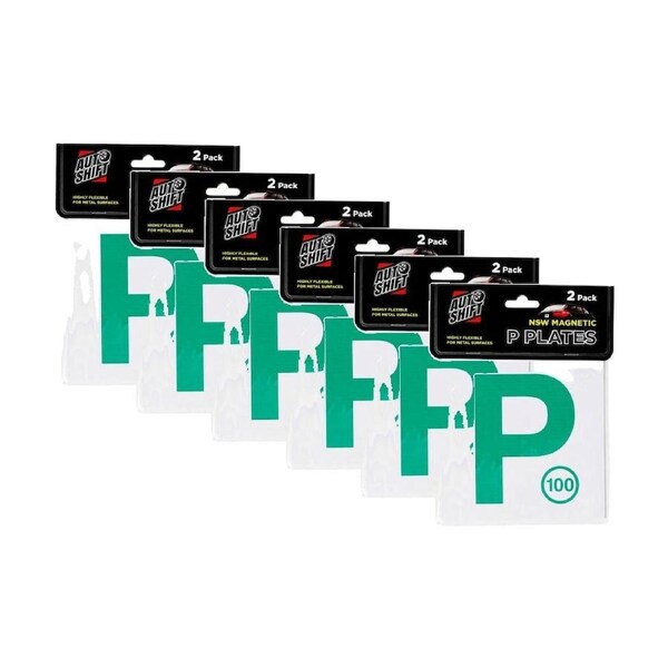 6x 2PK AutoShift NSW Only Magnetic Green Probationary Licence Plate/Sign 15cm