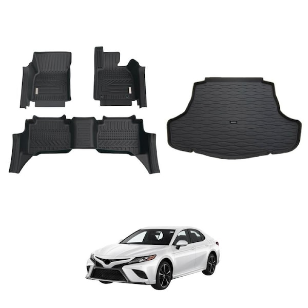 5D Car Floor Mats Boot Liner for Toyota Camry Hybrid 2017-2024