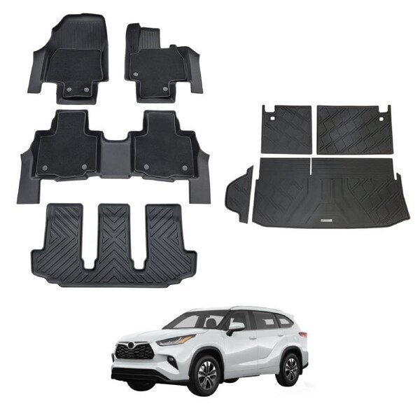 Double-Layer Car Floor Mats Boot Liner for Toyota Kluger 2021-Onwards