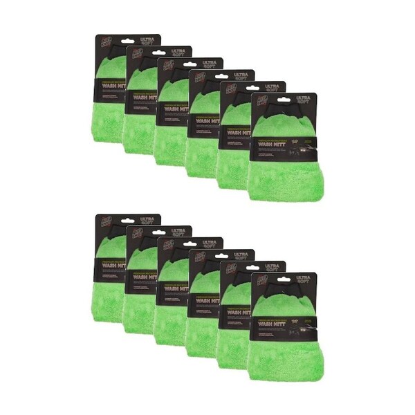 12PK AutoShift Premium Microfibre Car Cleaning Wash Mitt Double Sided 27x18cm