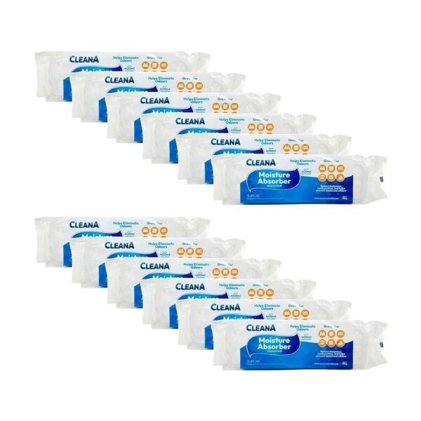 12PK Cleana Moisture Absorber Dampness Control Odour Eliminator 180g Unscented