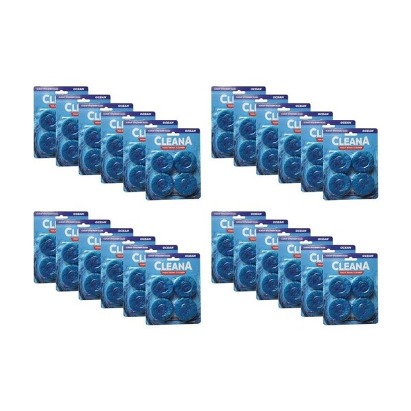 24x 4pc Cleana Toilet Blocks Bathroom Cleaner Tablets 50g Ocean/Pine Assorted