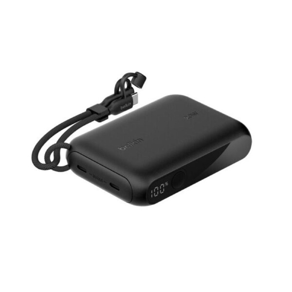 Belkin BoostCharge 10K mAh Power Bank with Display + USB-C to USB-C Cable 60W (15CM) - Black (BPB027fqBK), 20W, 2x USB-C Ports, 2 Years Warranty