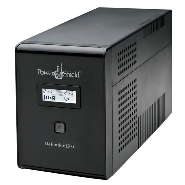 PowerShield Defender 1200VA/720W UPS, AVR, LCD display, 6 AUS sockets, user-replaceable batteries, 2-year warranty