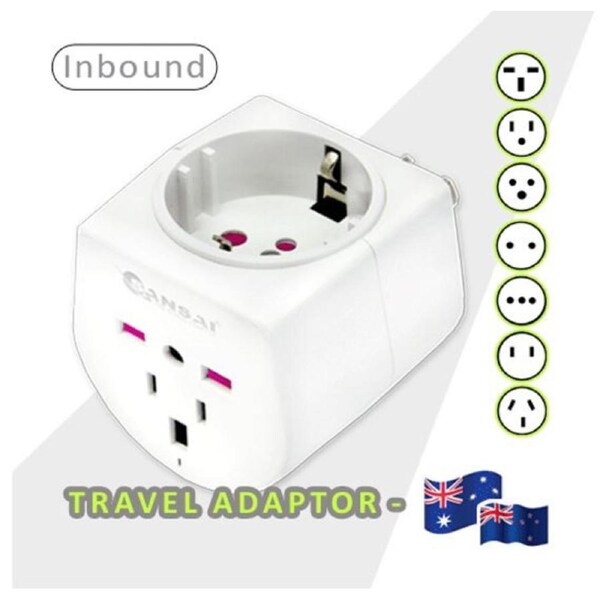 Sansai Universal Travel Adaptor 10A 240V 2400W 50Hz compatible for UK/USA/China/Japan/Italy and more other countries travel in Australia & New Zealand