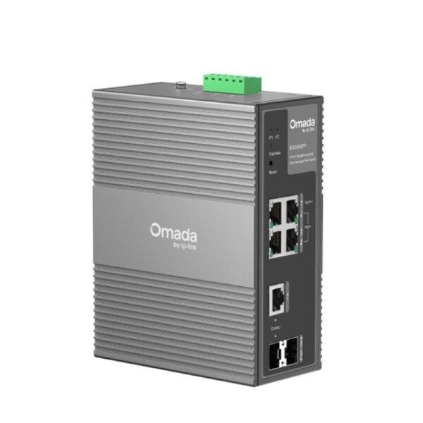 TP-Link IES206GPP Omada 6-Port Gigabit Industrial Easy Managed Switch with 3-Port PoE+ and 1-Port PoE++, Up to 240 W PoE Budget with 2 PoE++ and 6 P