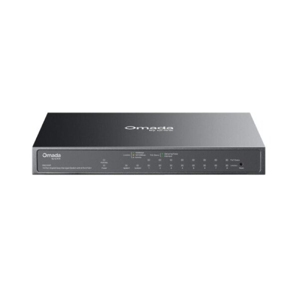 TP-Link ES210GP Omada 10-Port Gigabit Easy Managed Switch with 8-Port PoE+, 8 Gigabit PoE+ Ports, 1x Gigabit Non-PoE Ports, 1 Combo Gigabit RJ45/SF