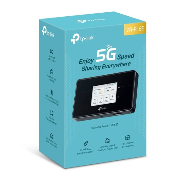 TP-Link M8550 5G Mobile Wi-Fi, 2880 Mbps at 6 GHz or 2880 Mbps at 5 GHz 688