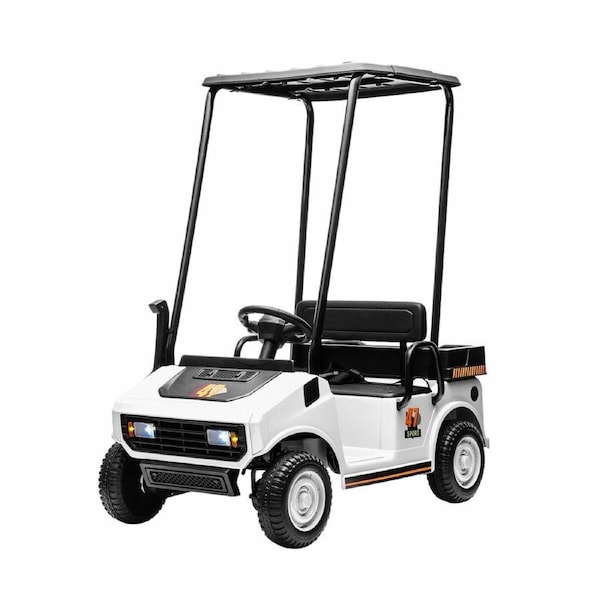 Kids Electric Car Ride On Toy Vehicle Off Road Truck Golf Buggy Cart Ceiling Parental Remote Control MP3 Lights USB 12V Battery Powered Storage Box
