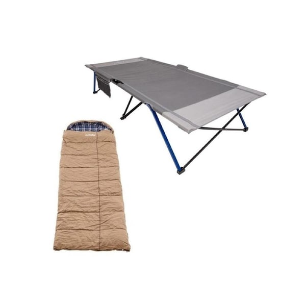 Kings Stretcher bed 150kg Rating 97cm Wide+ Sleeping Bag-Left Zipper-5°C to +5°C