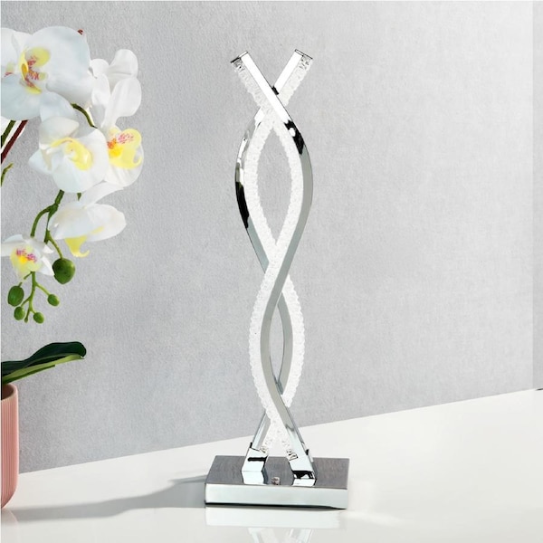 Freya & Sol Glam Wave Table Lamp Silver With White LED