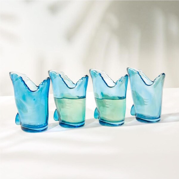 Loose Crate Blue Shark Shot Glasses 4 Pack