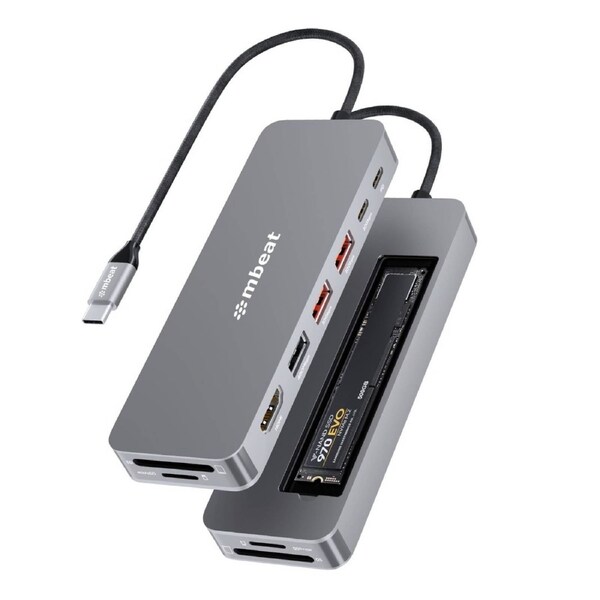 mbeat(R) mbeat Elite 9-in-1 USB-C Multiport Hub with Built-in M.2 NVMe SSD