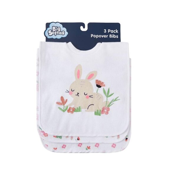Big Softies Large Popover Bibs 3 Packs Bunny