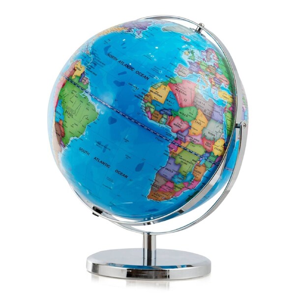 Babyjoy 720° Rotating Desktop Earth Globe 33cm Illuminated World Globe w/LED Light Clear Map