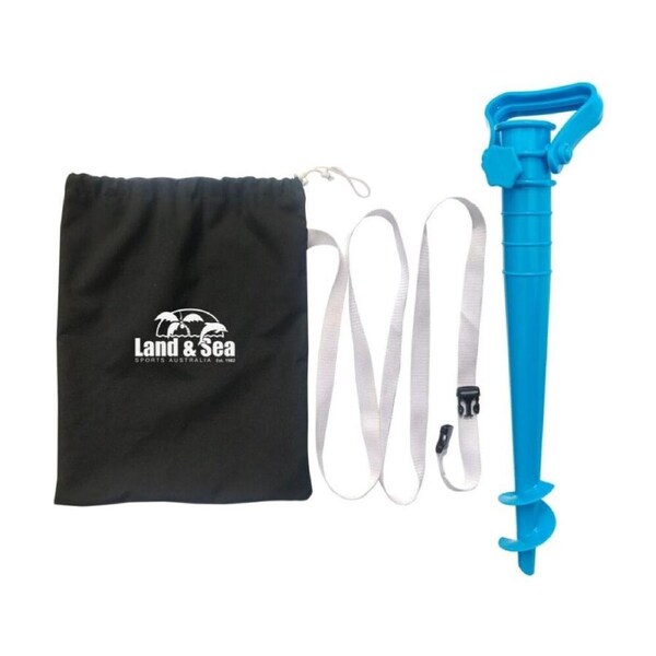 Land & Sea Sports Sand Screw Bag Set/Kit for Beach Umbrellas Blue