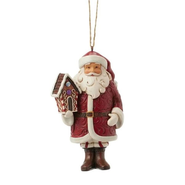 Jim Shore Heartwood Creek Gingerbread Christmas - Santa Hanging Ornament