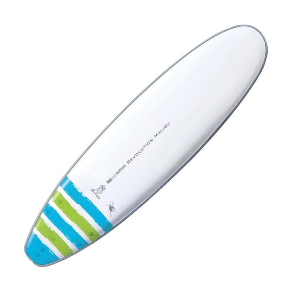 Redback Revolution Malibu Longboard Surfboard W/ Bamboo Composite Bue 7ft