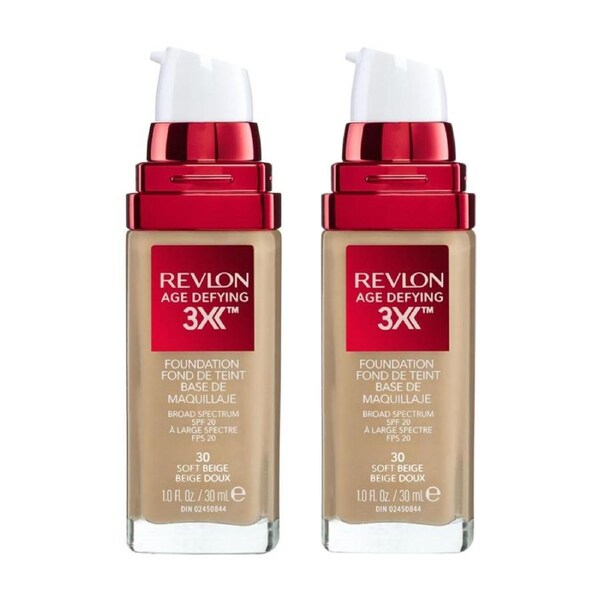2 x Revlon Age Defying 3X Foundation 30mL - 30 Soft Beige