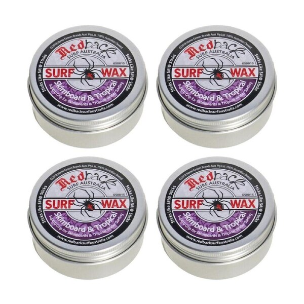 4PK Redback Grip For Skimboard And Tropical Water Surfing Wax 65g