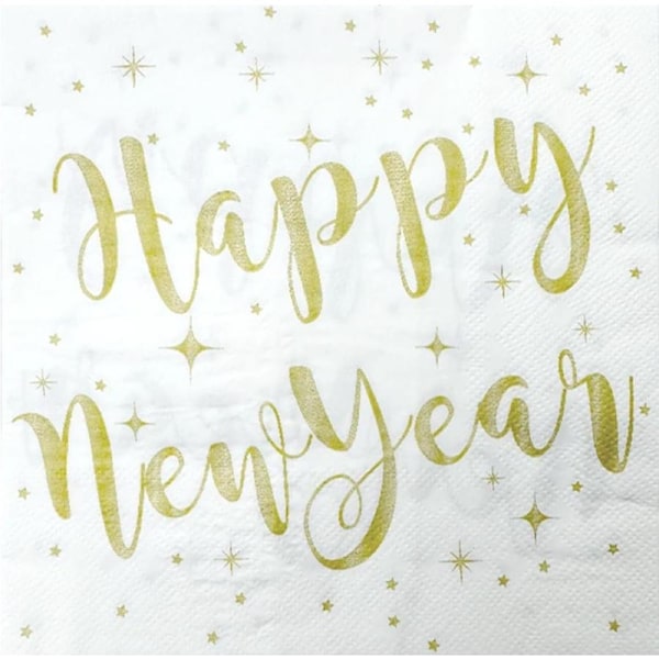 Starry Happy New Year Large Paper Napkins / Serviettes (Pack of 20)