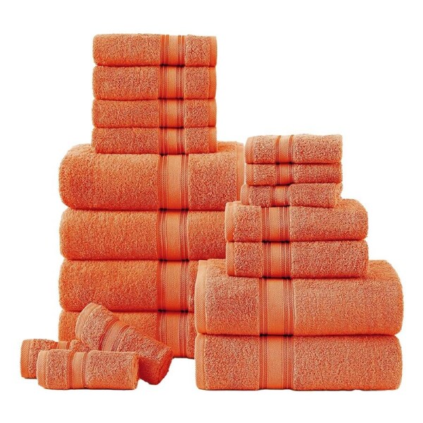 18 Piece 100% Cotton Towel Set 550GSM - Tigerlily