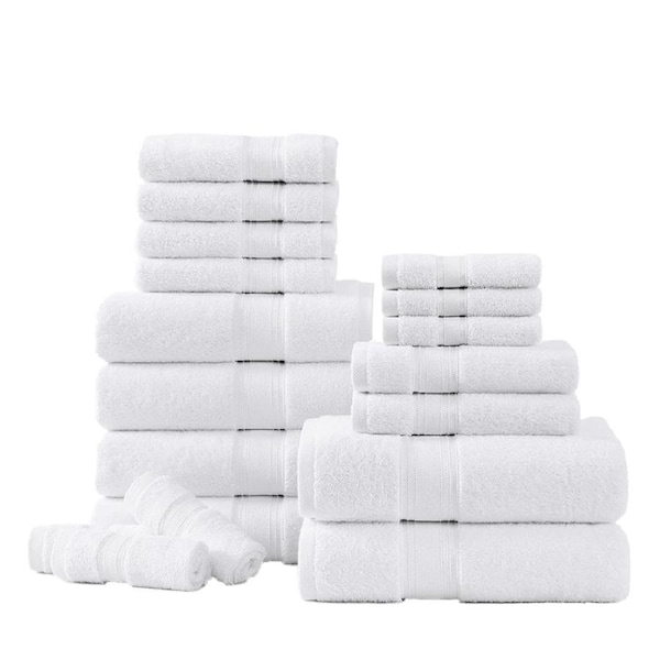 18 Piece 100% Cotton Towel Set 550GSM - White
