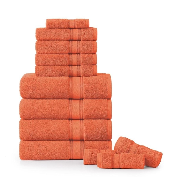 12 Piece 100% Cotton Towel Set 550GSM - Tigerlily