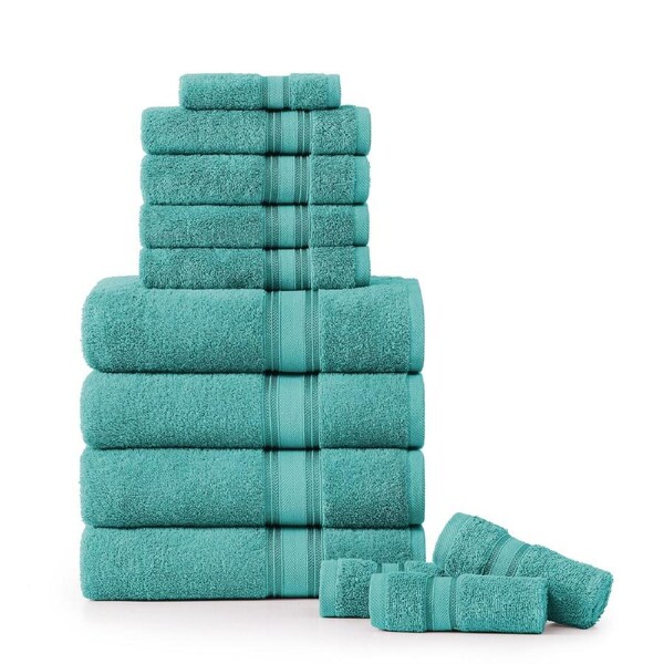 12 Piece 100% Cotton Towel Set 550GSM - Teal