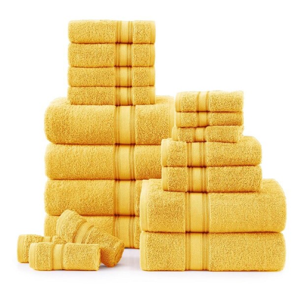 18 Piece 100% Cotton Towel Set 550GSM - Mimosa