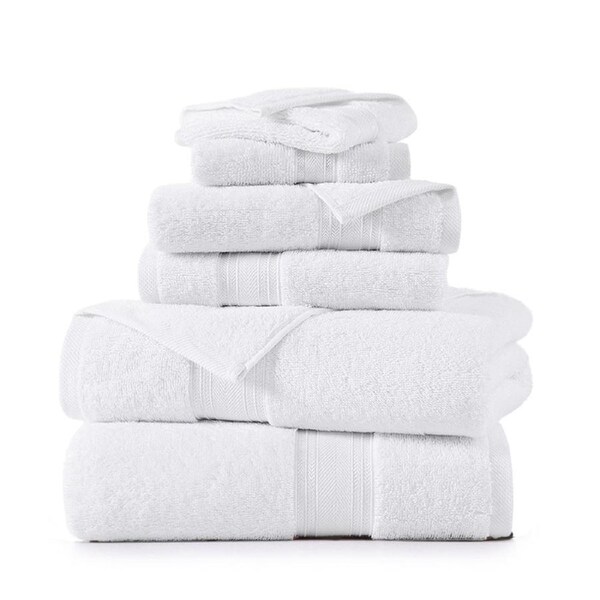 6 Piece Cotton Towel Set 550GSM - White