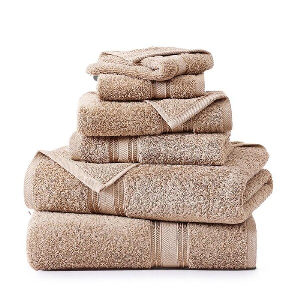 6 Piece Cotton Towel Set 550GSM - Taupe