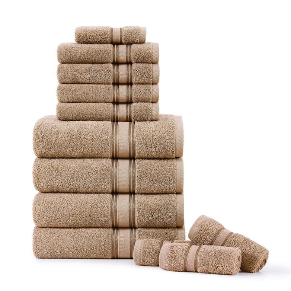 12 Piece 100% Cotton Towel Set 550GSM - Taupe