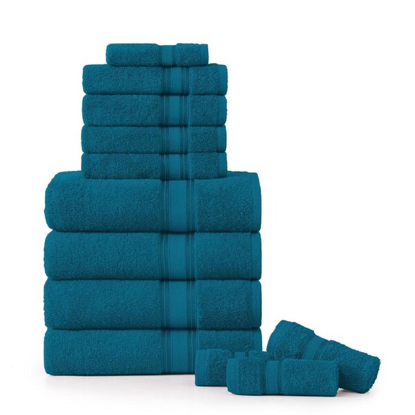 12 Piece 100% Cotton Towel Set 550GSM - Sea Port