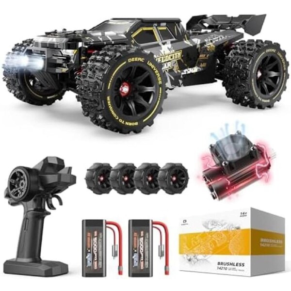 DEERC 1:14 Fast Brushless RC Car High Speed Remote Control Car Offroad Truck