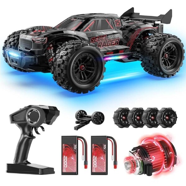 DEERC 1:14 Fast Brushless RC Car Off-road Remote Control Monster Truck