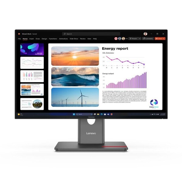 Lenovo P24q-40 23.8" Wled Ips Qhd (16:9), Hdmi, Dp, Usbb, Usb(3), Pivot, H/adj, 3yr