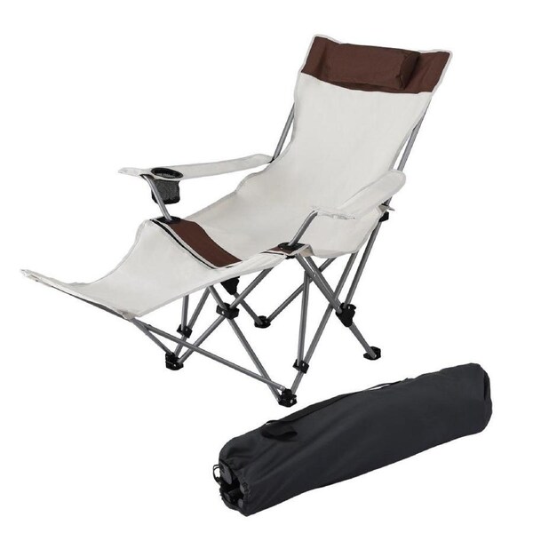 Reclining Camping Chair Adjustable 4 Position Portable Folding Lightweight Bed