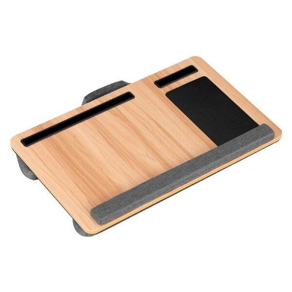 55cm Lap Desk With Phone Slot Mouse Pad Wrist Rest Portable Laptop Table Oak