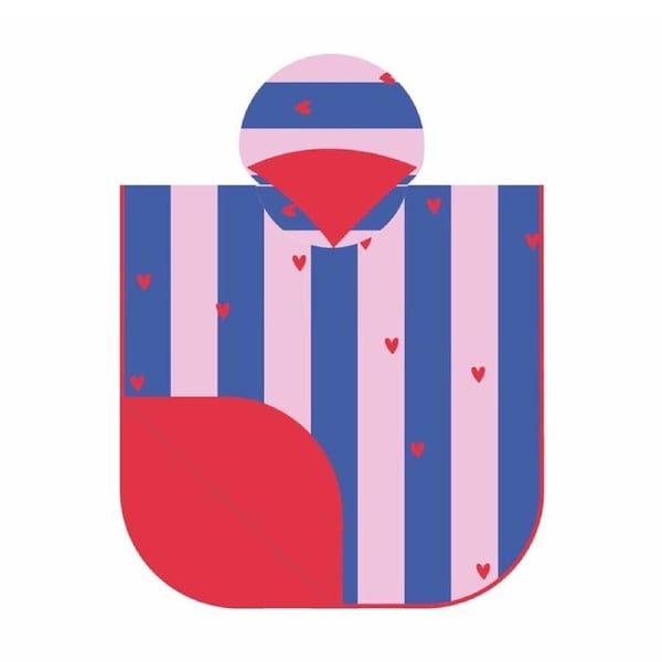 Quut Childrens Microfibre Towel W/ Hood Poncho Cherry Red 60x60cm 1-6Y