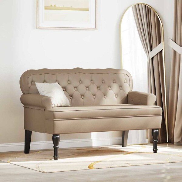 Chesterfield Bench Cappuccino 119.5 x 64.5 x 75 cm Faux Leather vidaXL