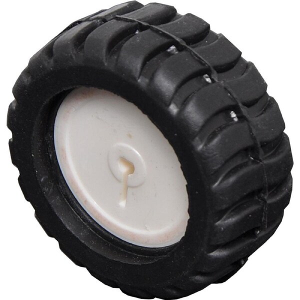 White Plastic Wheel Rubber Tyre for Micro N20 Geared Motors
