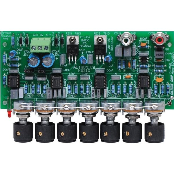 Siliconchip 7 Band Mono Equaliser Kit for Instrument Boxes or PA Systems