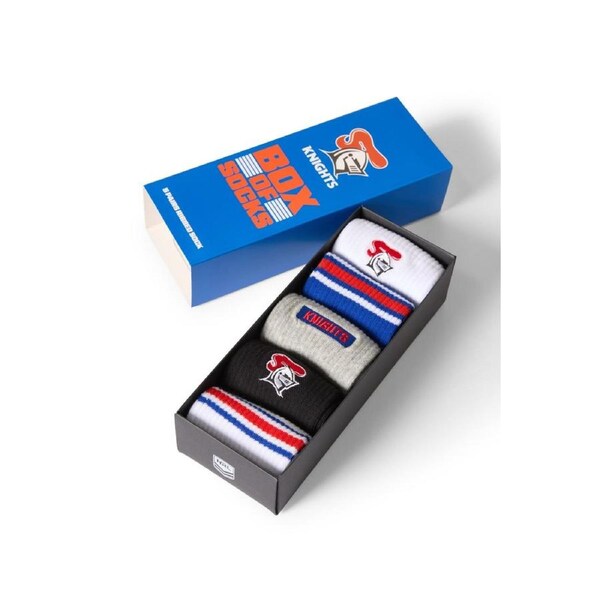 NRL Newcastle Knights - Box Of 5 Socks Gift Boxed - One Size Fits Most
