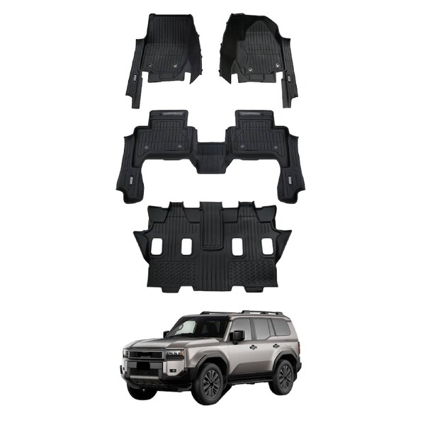 7D Injection 3 Rows TPE Floor Mats for Toyota Land Cruiser Prado 250 LandCruiser Prado 250 LC250 Series 7 Seater 2024-Onwards
