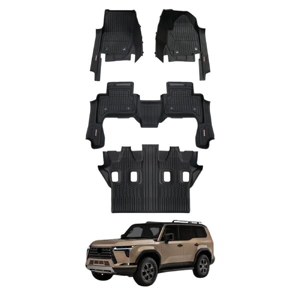 7D Injection 3 Rows TPE Floor Mats for Lexus GX550 Luxury 2024-Onwards