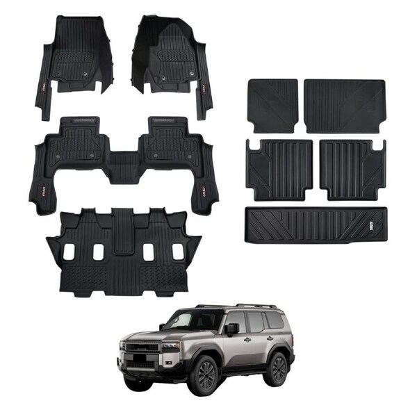 7D Injection Floor Mats Boot Liner for Toyota Land Cruiser Prado 250 LandCruiser Prado 250 LC250 Series 7 Seater 2024-Onwards
