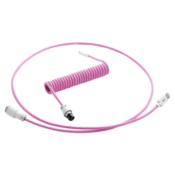 CableMod Pro Coiled Keyboard Cable Strawberry Cream
