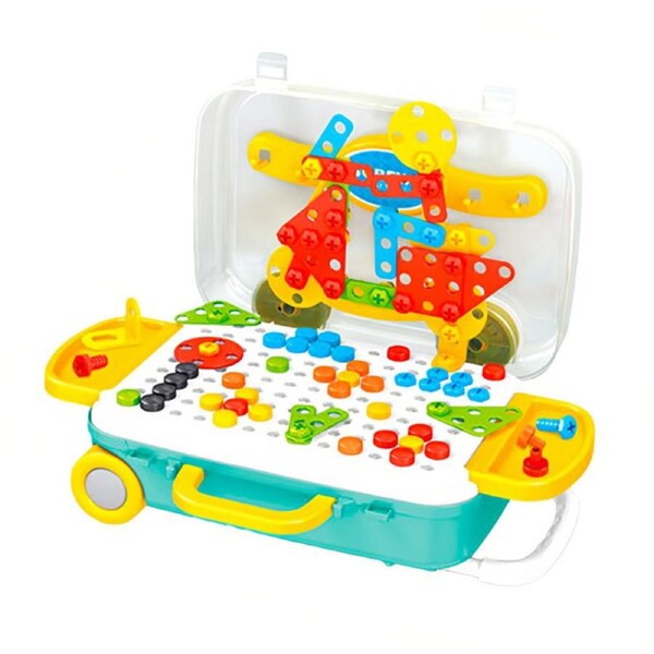 Nevenka Play Toolbox with Electric Drill for Boys and Girls-258Pcs